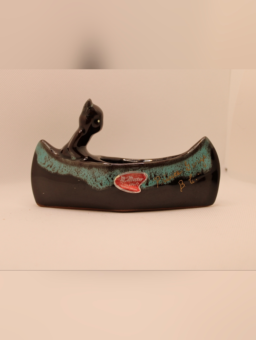 McMaster Pottery Vintage Ceramic Canoe Figurine